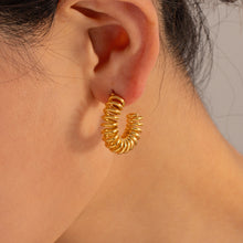 Load image into Gallery viewer, 18K Gold-Plated Stainless Steel C-Hoop Earrings
