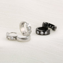 Load image into Gallery viewer, Stainless Steel Rhinestone Huggie Earrings
