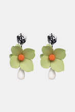 Load image into Gallery viewer, Bloosom Flower and Teardrop Resin Dangle Earrings
