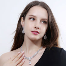 Load image into Gallery viewer, Platinum-Plated Artificial Gemstone Teardrop Earrings
