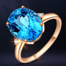 Load image into Gallery viewer, Rose Gold-Plated Artificial Gemstone Ring
