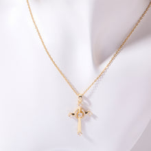 Load image into Gallery viewer, Stainless Steel Inlaid Zircon Cross Necklace
