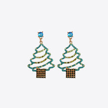 Load image into Gallery viewer, Rhinestone Alloy Christmas Tree Earrings
