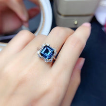 Load image into Gallery viewer, Square Shape Artificial Gemstone Platinum-Plated Ring
