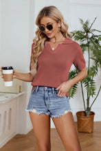 Load image into Gallery viewer, Johnny Collar Short Sleeve Knit Top
