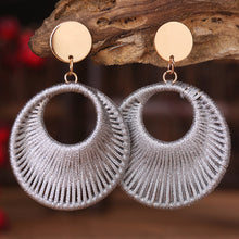 Load image into Gallery viewer, Cotton Cord Geometric Drop Earrings
