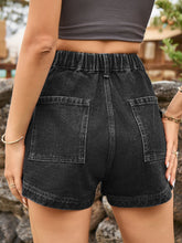 Load image into Gallery viewer, High Waist Denim Shorts with Pockets
