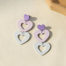 Load image into Gallery viewer, Cutout Heart Acrylic Dangle Earrings
