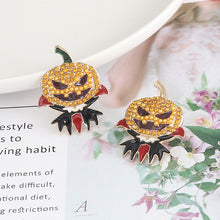 Load image into Gallery viewer, Demon Pumpkin Rhinestone Alloy Earrings
