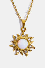 Load image into Gallery viewer, Opal Sun Pendant Stainless Steel Necklace
