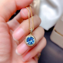 Load image into Gallery viewer, 18K Gold-Plated Artificial Gemstone Pendant Necklace
