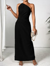 Load image into Gallery viewer, Slit One Shoulder Sleeveless Maxi Dress
