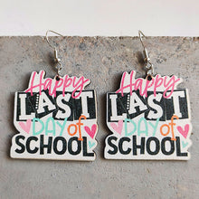 Load image into Gallery viewer, School Theme Wooden Dangle Earrings
