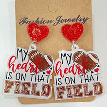 Load image into Gallery viewer, Heart Shape Sports Theme Acrylic Dangle Earrings
