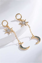 Load image into Gallery viewer, Inlaid Rhinestone Star and Moon Drop Earrings
