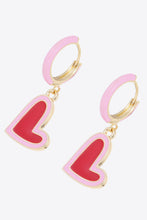 Load image into Gallery viewer, Contrast Heart-Shaped Drop Earrings
