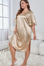 Load image into Gallery viewer, Plus Size Flutter Sleeve V-Neck Side Slit Night Gown
