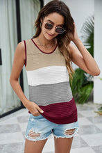 Load image into Gallery viewer, Color Block Slit Knit Tank
