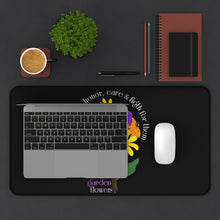 Load image into Gallery viewer, Black Desk Mat - Promise Garden Flowers
