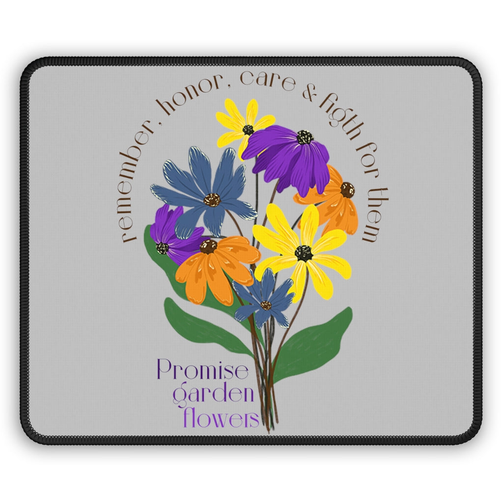 Silver Gaming Mouse Pad - Promise Garden Flowers