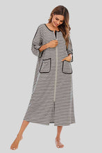 Load image into Gallery viewer, Round Neck Three-Quarter Sleeve Midi Night Dress
