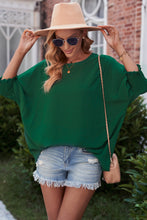 Load image into Gallery viewer, Round Neck Dolman Sleeve Textured Blouse
