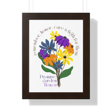 Load image into Gallery viewer, Framed Vertical White Poster - Promise Garden Flowers
