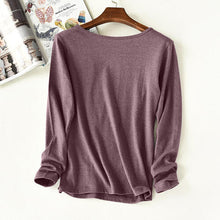 Load image into Gallery viewer, Lace Detail V-Neck Long Sleeve Lounge Top
