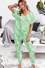 Load image into Gallery viewer, Tie-Dye V-Neck Tee and Joggers Lounge Set
