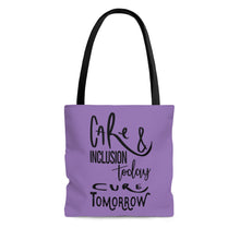 Load image into Gallery viewer, Purple Tote Bag - Care &amp; Inclusion
