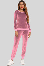 Load image into Gallery viewer, Round Neck Long Sleeve Loungewear Set with Pockets
