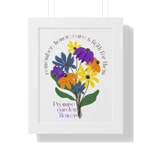 Load image into Gallery viewer, Framed Vertical White Poster - Promise Garden Flowers
