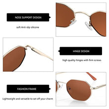 Load image into Gallery viewer, ZENOTTIC Small Octagonal Polarized Sunglasses for Women Men Hippie Metal Frame Retro Rectangle Sun Glasses
