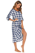 Load image into Gallery viewer, Round Neck Three-Quarter Sleeve Midi Night Dress
