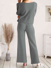 Load image into Gallery viewer, Long Sleeve Lounge Top and Drawstring Pants Set
