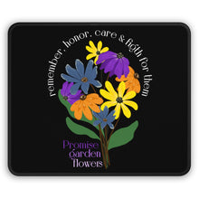 Load image into Gallery viewer, Black Gaming Mouse Pad - Promise Garden Flowers
