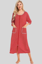 Load image into Gallery viewer, Round Neck Three-Quarter Sleeve Midi Night Dress
