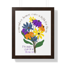 Load image into Gallery viewer, Framed Vertical White Poster - Promise Garden Flowers
