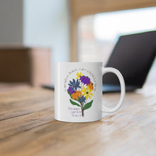 Load image into Gallery viewer, White Ceramic Mug 11oz - Promise Garden Flowers
