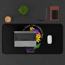 Load image into Gallery viewer, Black Desk Mat - Promise Garden Flowers
