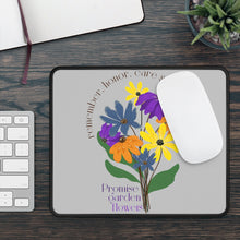 Load image into Gallery viewer, Silver Gaming Mouse Pad - Promise Garden Flowers
