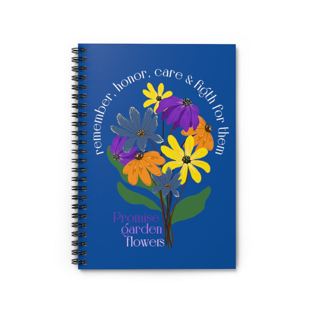 Blue Spiral Notebook - Promise Garden Flowers