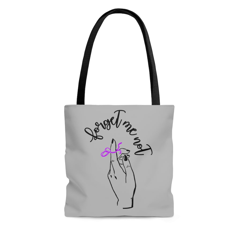 Grey Tote Bag - Forget me (k)Not