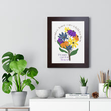 Load image into Gallery viewer, Framed Vertical White Poster - Promise Garden Flowers
