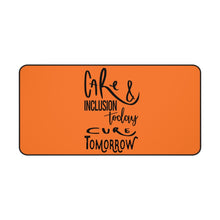 Load image into Gallery viewer, Orange Desk Mat - Care &amp; Inclusion
