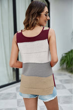 Load image into Gallery viewer, Color Block Slit Knit Tank
