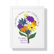 Load image into Gallery viewer, Framed Vertical White Poster - Promise Garden Flowers
