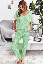 Load image into Gallery viewer, Tie-Dye V-Neck Tee and Joggers Lounge Set
