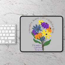 Load image into Gallery viewer, Silver Gaming Mouse Pad - Promise Garden Flowers
