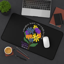 Load image into Gallery viewer, Black Desk Mat - Promise Garden Flowers
